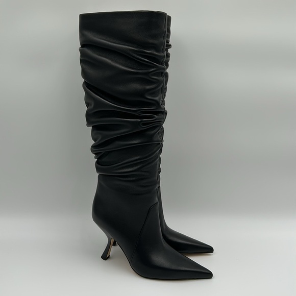 Michael Kors Luna Black Leather Slouch Boots | Women’s Size 6M | New with Box - Picture 3 of 12